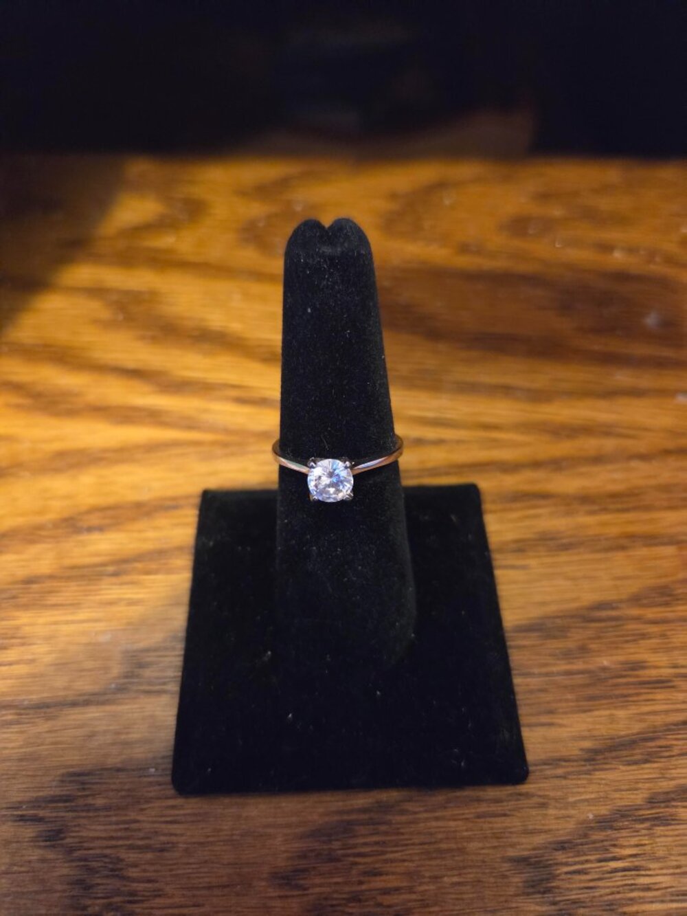Vintage Sterling Solitaire CZ Ring inscribed GM 925 CN GORGEOUS! LQQK!